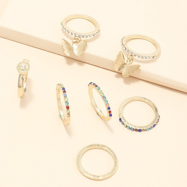 Bulk Jewelry Wholesale gold alloy diamond butterfly ringJDC-RS-e109 Wholesale factory from China YIWU China