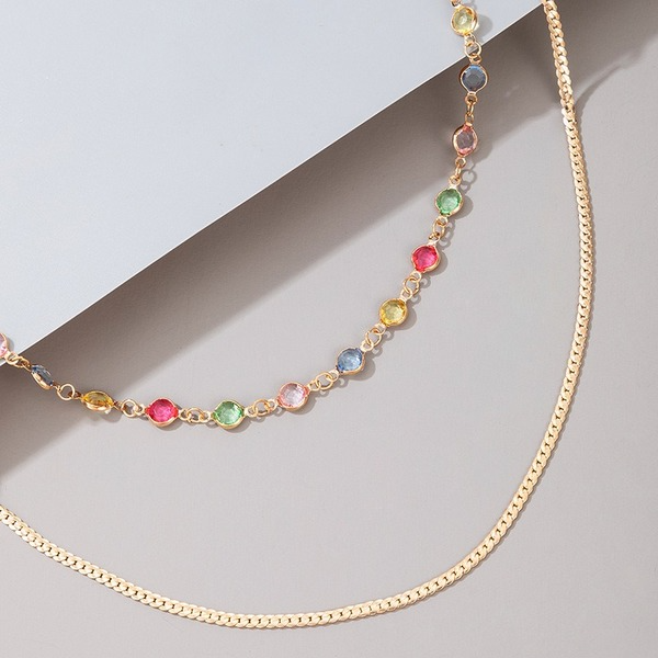 Bulk Jewelry Wholesale gold alloy diamond chain necklace JDC-NE-C008 Wholesale factory from China YIWU China