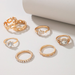 Bulk Jewelry Wholesale gold alloy diamond drop flower twist ring set of 7 JDC-RS-C187 Wholesale factory from China YIWU China
