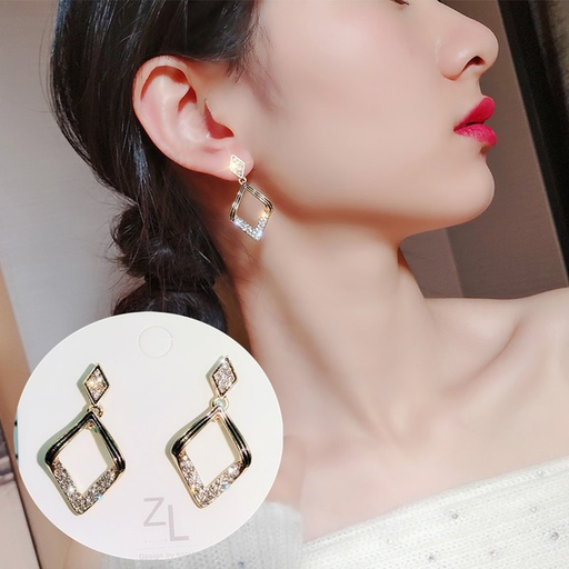 Bulk Jewelry Wholesale gold alloy diamond earrings JDC-ES-RL174 Wholesale factory from China YIWU China