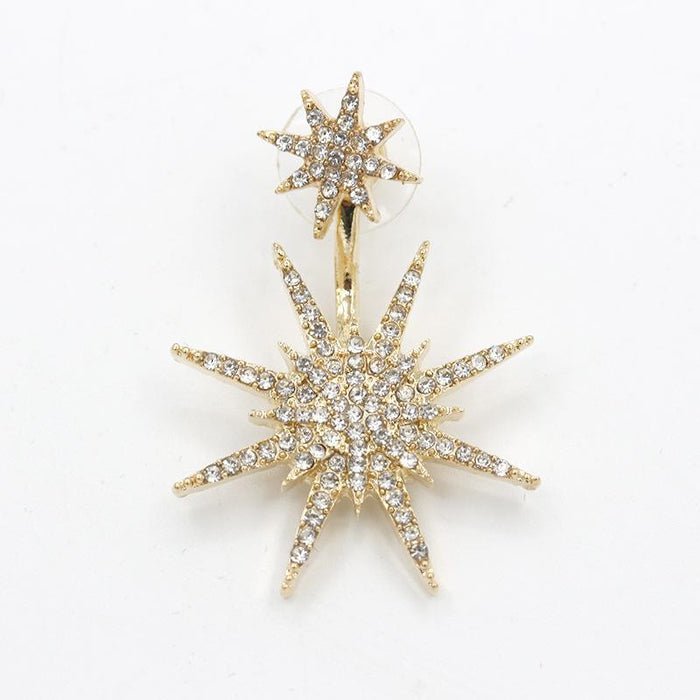Wholesale gold alloy diamond-encrusted snowflake earrings JDC-ES-D411 earrings JoyasDeChina Gold 0489 Wholesale Jewelry JoyasDeChina Joyas De China