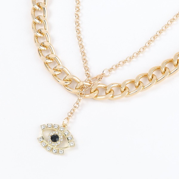 Bulk Jewelry Wholesale gold alloy diamond evil's eye necklace JDC-NE-GSJJ001 Wholesale factory from China YIWU China