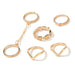 Bulk Jewelry Wholesale gold alloy diamond leaf V-shaped 6-piece ring JDC-RS-D002 Wholesale factory from China YIWU China