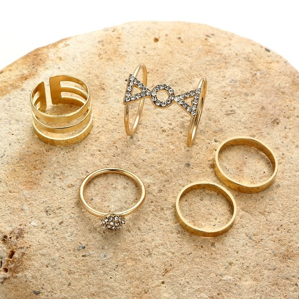 Bulk Jewelry Wholesale gold alloy diamond ring set of 5 JDC-RS-C139 Wholesale factory from China YIWU China