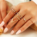 Bulk Jewelry Wholesale gold alloy diamond star geometric twist ring JDC-RS-e093 Wholesale factory from China YIWU China