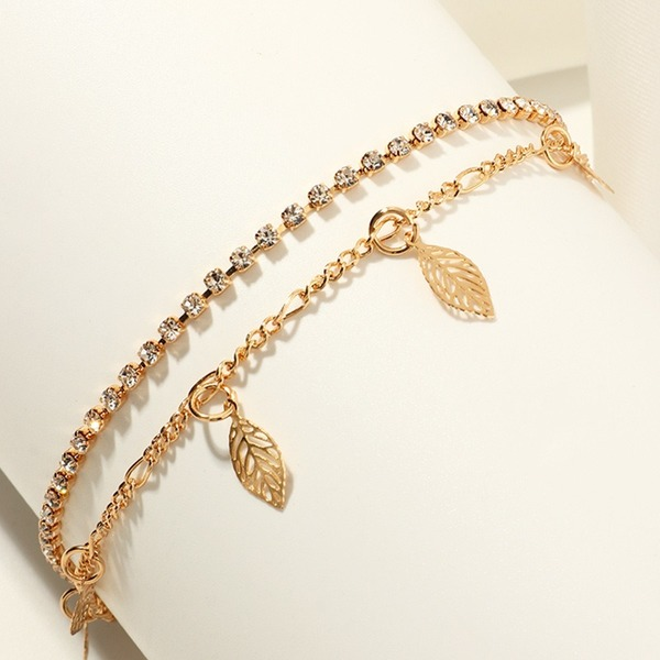 Bulk Jewelry Wholesale gold alloy dolphin leaf anklet chain JDC-AS-e047 Wholesale factory from China YIWU China
