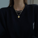 Bulk Jewelry Wholesale gold alloy double chain love necklace JDC-NE-BY015 Wholesale factory from China YIWU China