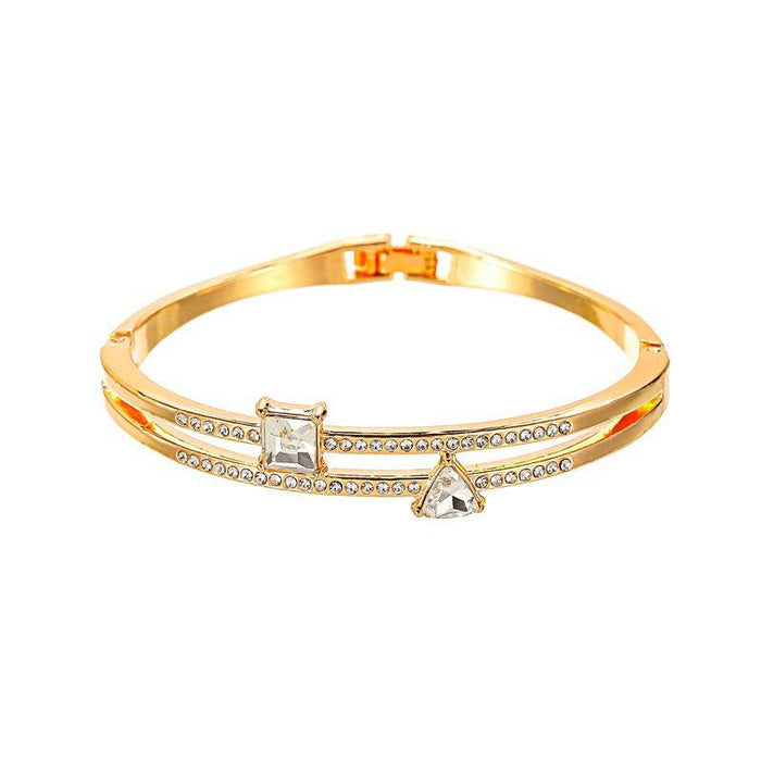 Bulk Jewelry Wholesale gold alloy double diamond bracelet JDC-BT-D457 Wholesale factory from China YIWU China