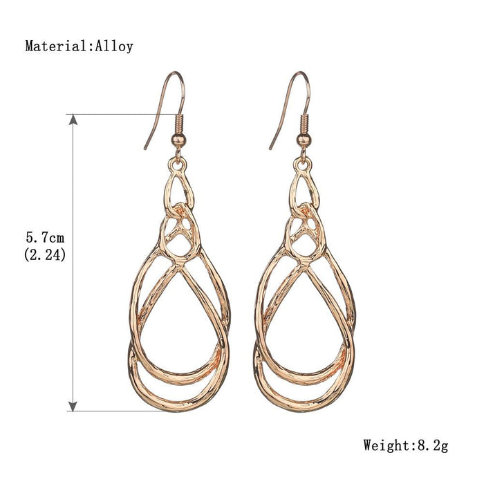Bulk Jewelry Wholesale gold alloy double hollow water drop long Earrings JDC-ES-bq217 Wholesale factory from China YIWU China