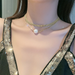 Bulk Jewelry Wholesale gold alloy double layer large pearl full diamond necklaces JDC-NE-sf022 Wholesale factory from China YIWU China