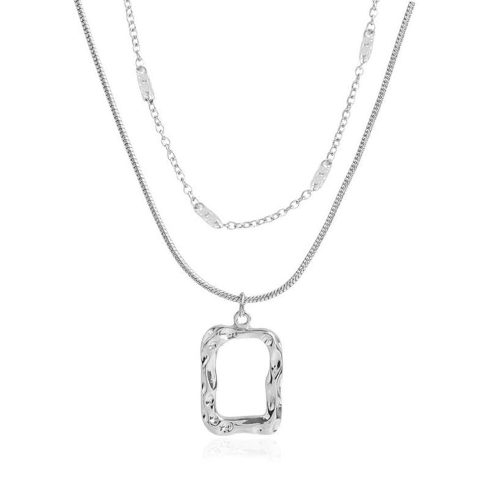 Bulk Jewelry Wholesale gold alloy double-layered necklace JDC-NE-D606 Wholesale factory from China YIWU China