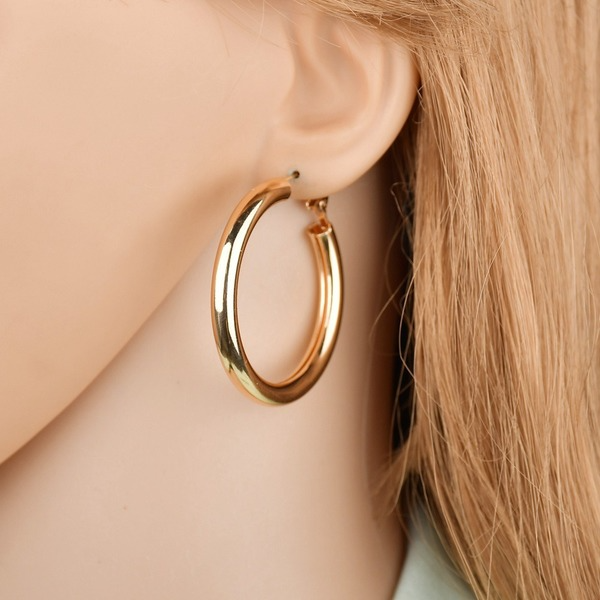 Bulk Jewelry Wholesale gold alloy double-opening large hoop Earrings JDC-ES-bq138 Wholesale factory from China YIWU China