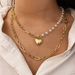 Bulk Jewelry Wholesale gold alloy double Pearl Necklaces JDC-NE-sf065 Wholesale factory from China YIWU China