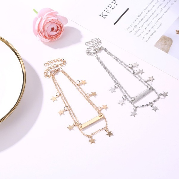 Bulk Jewelry Wholesale gold alloy double Pentagram chain JDC-AS-A10 Wholesale factory from China YIWU China