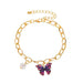 Bulk Jewelry Wholesale gold alloy dream color butterfly bracelet JDC-BT-D495 Wholesale factory from China YIWU China