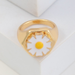 Bulk Jewelry Wholesale gold alloy drop oil daisy tulip ring JDC-RS-e066 Wholesale factory from China YIWU China