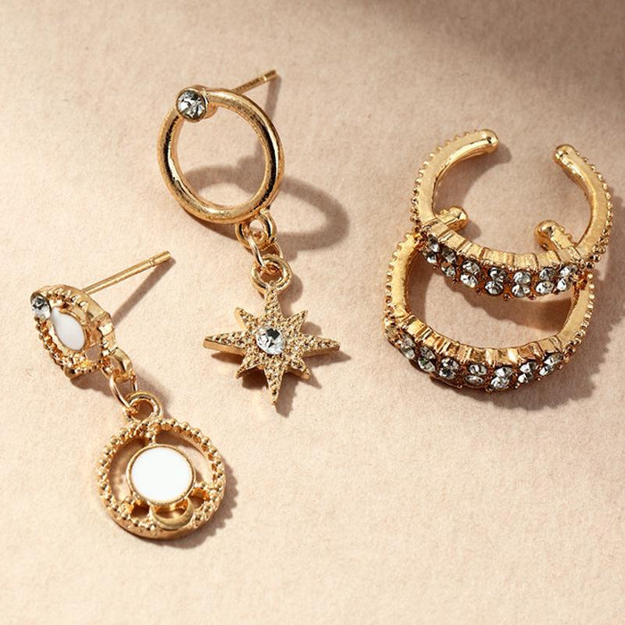 Wholesale gold alloy eight mans star round earrings JDC-ES-GSE030 Earrings JoyasDeChina EZ3297jinse Wholesale Jewelry JoyasDeChina Joyas De China