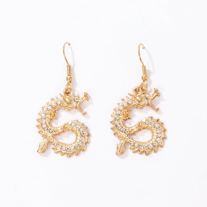 Wholesale Gold Alloy Exaggerated Personality Trend China Dragon Earrings JDC-ES-C106 earrings JoyasDeChina 18673 Wholesale Jewelry JoyasDeChina Joyas De China