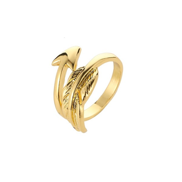 Bulk Jewelry Wholesale gold alloy feather ring JDC-RS-D042 Wholesale factory from China YIWU China