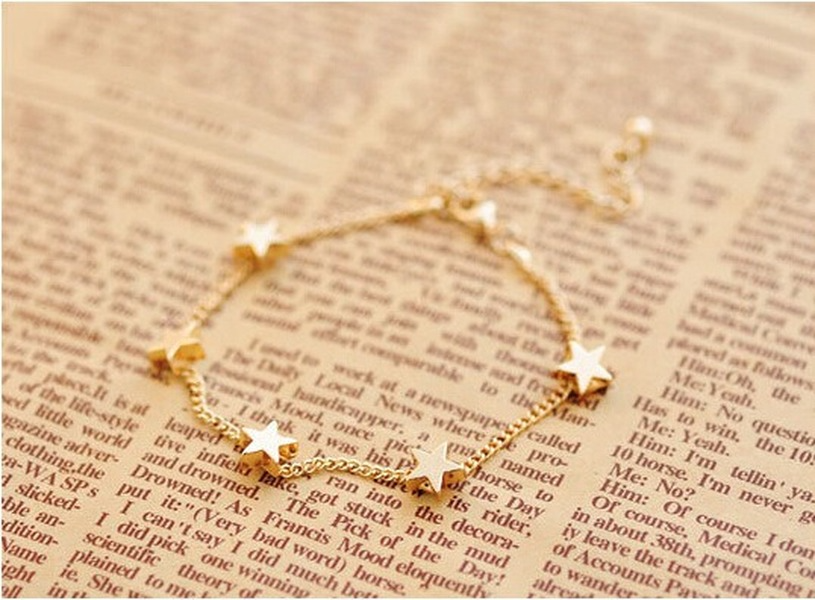 Bulk Jewelry Wholesale gold alloy five-pointed star heart bracelet JDC-BT-D493 Wholesale factory from China YIWU China