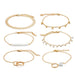 Bulk Jewelry Wholesale gold alloy flower arrow leaf bracelet set of 6 JDC-BT-C087 Wholesale factory from China YIWU China