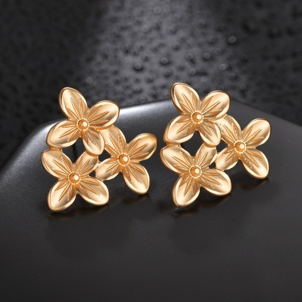Bulk Jewelry Wholesale gold alloy Flower Earrings JDC-ES-bq174 Wholesale factory from China YIWU China