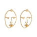 Wholesale gold alloy fun funny abstract face studs JDC-ES-C085 Earrings JoyasDeChina Thick lips 5313 Wholesale Jewelry JoyasDeChina Joyas De China