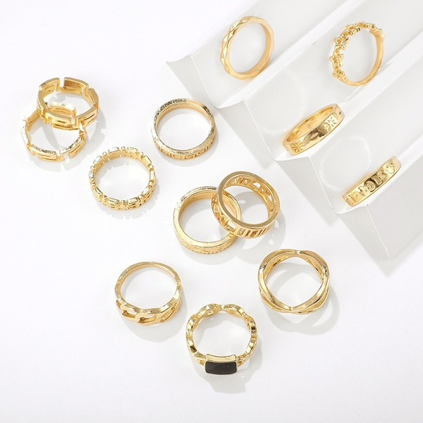 Bulk Jewelry Wholesale gold alloy geometric element set ring JDC-RS-C053 Wholesale factory from China YIWU China