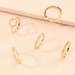 Bulk Jewelry Wholesale gold alloy geometric micro inlay ring 5-piece set JDC-RS-e094 Wholesale factory from China YIWU China