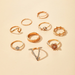 Bulk Jewelry Wholesale gold alloy geometric v-shaped diamond ring set of 9 JDC-RS-C170 Wholesale factory from China YIWU China