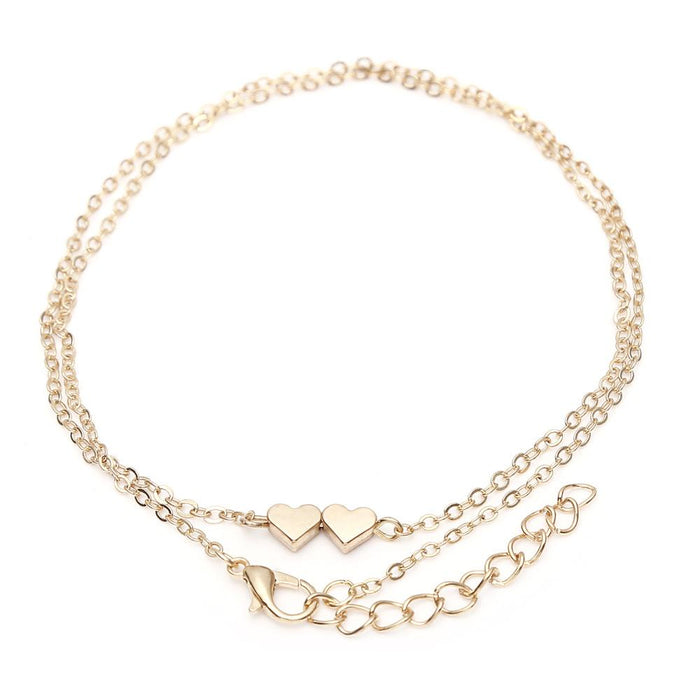 Bulk Jewelry Wholesale gold alloy heart-shaped anklet JDC-AS-GSYX001 Wholesale factory from China YIWU China