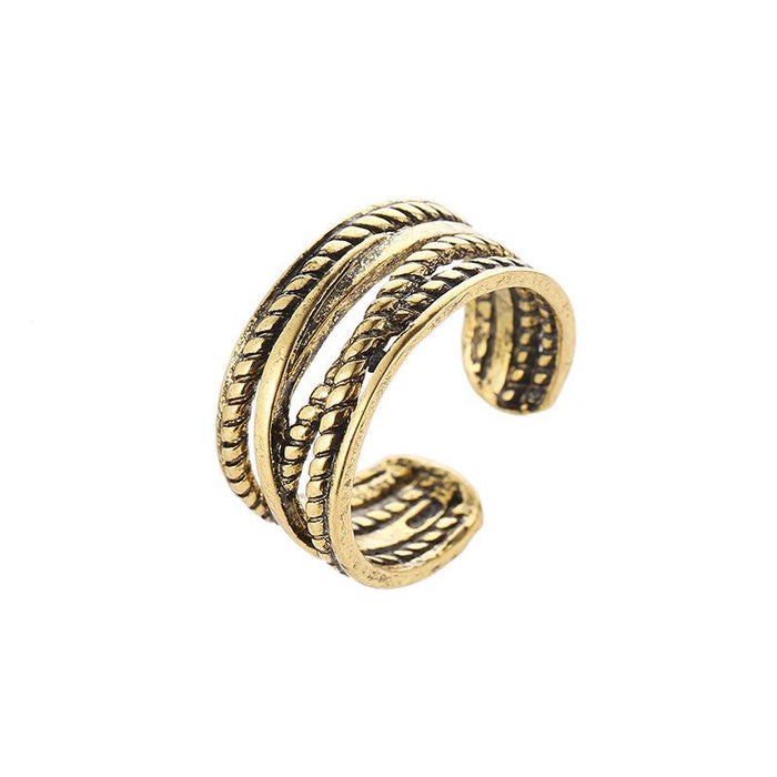 Bulk Jewelry Wholesale gold alloy hemp rope ring JDC-RS-D046 Wholesale factory from China YIWU China