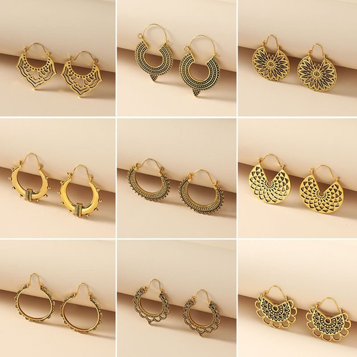 Bulk Jewelry Wholesale gold alloy hollow earrings  JDC-ES-D478 Wholesale factory from China YIWU China