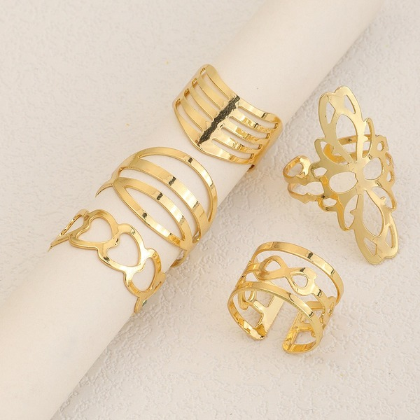 Bulk Jewelry Wholesale gold alloy hollow irregular ring  JDC-RS-e046 Wholesale factory from China YIWU China