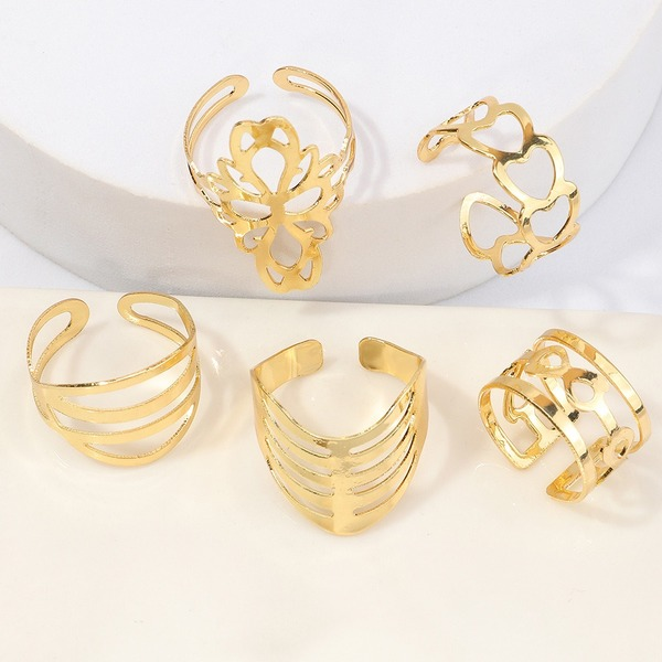 Bulk Jewelry Wholesale gold alloy hollow irregular ring  JDC-RS-e046 Wholesale factory from China YIWU China