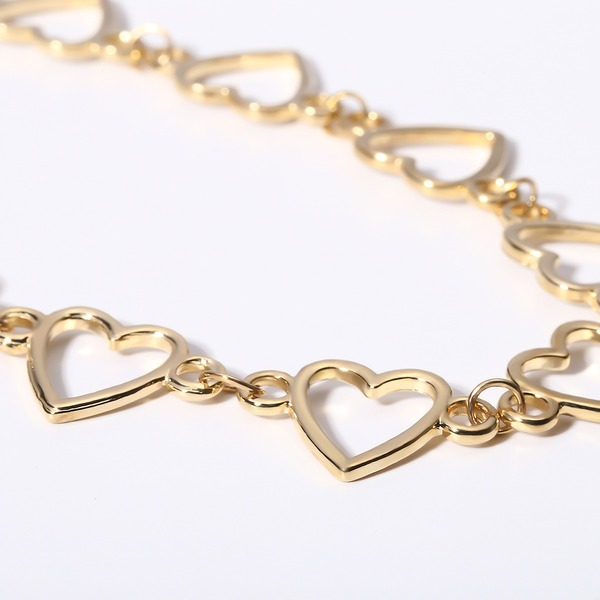 Bulk Jewelry Wholesale gold alloy hollow love single-layer necklace female JDC-NE-KunJ043 Wholesale factory from China YIWU China