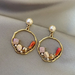 Bulk Jewelry Wholesale gold alloy hollow ring earrings JDC-ES-GSXY033 Wholesale factory from China YIWU China