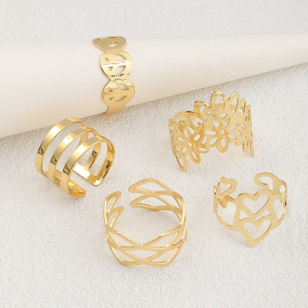 Bulk Jewelry Wholesale gold alloy hollow ring JDC-RS-e054 Wholesale factory from China YIWU China