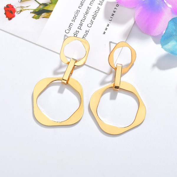 Bulk Jewelry Wholesale gold alloy hollow square Earrings JDC-ES-bq171 Wholesale factory from China YIWU China