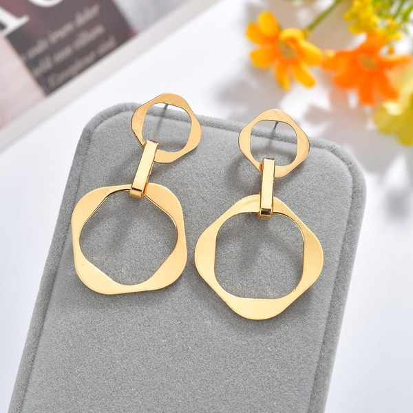 Bulk Jewelry Wholesale gold alloy hollow square Earrings JDC-ES-bq171 Wholesale factory from China YIWU China