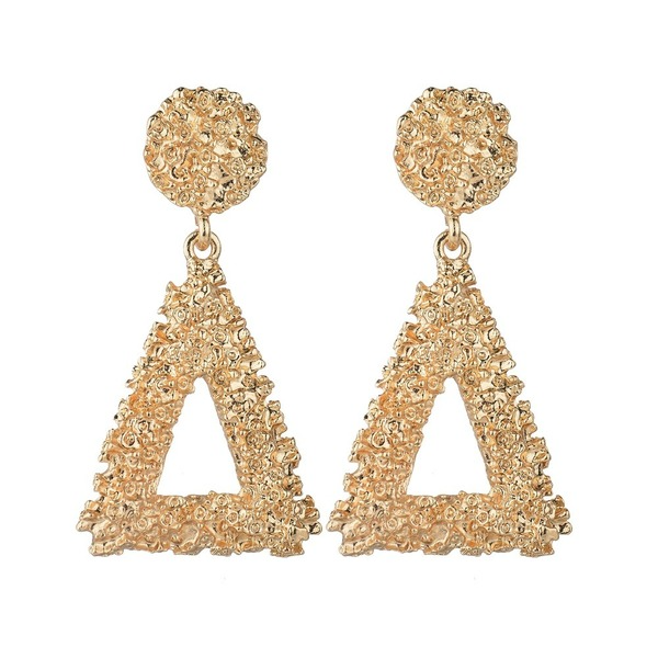 Bulk Jewelry Wholesale gold alloy hollow Triangle Earrings JDC-ES-bq087 Wholesale factory from China YIWU China