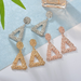 Bulk Jewelry Wholesale gold alloy hollow Triangle Earrings JDC-ES-bq087 Wholesale factory from China YIWU China