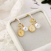 Bulk Jewelry Wholesale gold alloy inlaid pearl geometric earrings JDC-ES-F301 Wholesale factory from China YIWU China