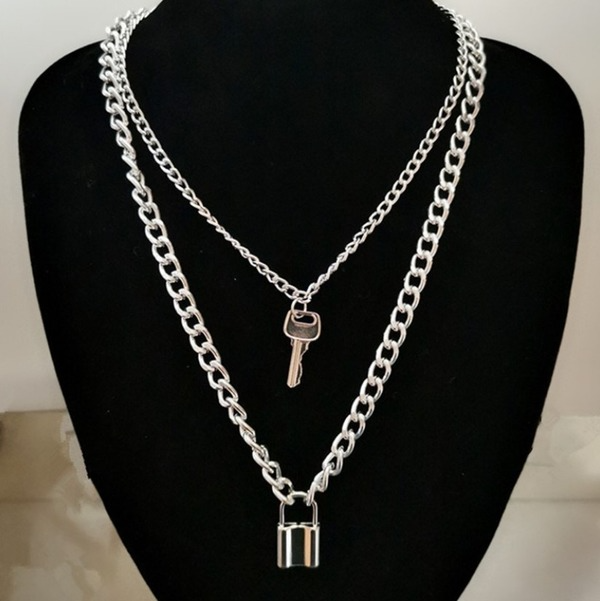 Bulk Jewelry Wholesale gold alloy key lock necklaces JDC-NE-sf019 Wholesale factory from China YIWU China