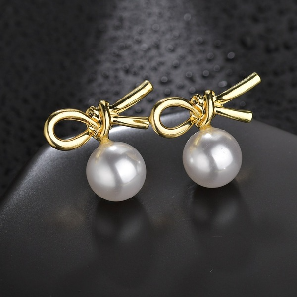Bulk Jewelry Wholesale gold alloy knotted Earrings JDC-ES-bq170 Wholesale factory from China YIWU China