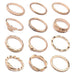 Bulk Jewelry Wholesale gold alloy knotted line carving ring 12-piece set JDC-RS-C069 Wholesale factory from China YIWU China