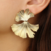Bulk Jewelry Wholesale gold alloy large metal flower ginkgo tree earrings JDC-ES-C059 Wholesale factory from China YIWU China