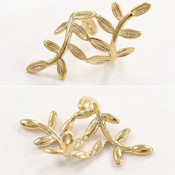 Bulk Jewelry Wholesale gold alloy leaf ear clips JDC-ES-RL035 Wholesale factory from China YIWU China