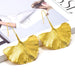 Wholesale gold alloy leaf earrings JDC-ES-SK070 Earrings 深刻 Wholesale Jewelry JoyasDeChina Joyas De China