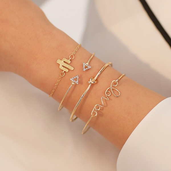 Bulk Jewelry Wholesale gold alloy letter LOVE knotted bracelet JDC-BT-D470 Wholesale factory from China YIWU China